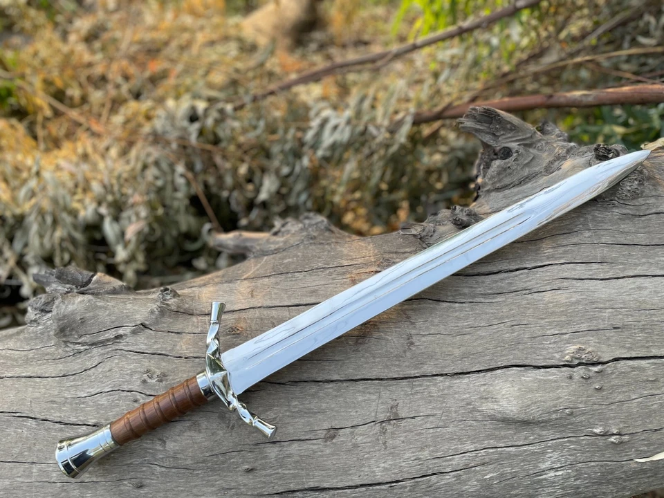 Réplica de espada vikinga, hojas de espada, espadas medievales de acero inoxidable, coleccionable Foto 2 de 4