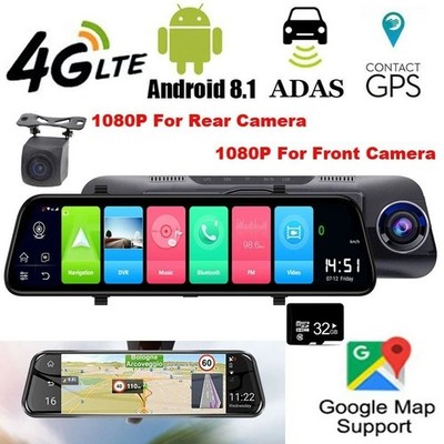 12'' 4G Rückspiegel Dashcam vorne & hinten Dual Lens Kamera WiFi GPS Navi ADAS