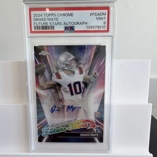 2024 Topps Chrome Future Stars Autographs Drake Maye Auto #FSA-DM /199 PSA 9