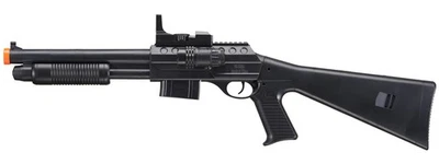 ARMYAIRSOFTGUNS UK Arms Pump Action Shotgun w/ Scope and Light (Color: Black) Airsoft Gun Airsof