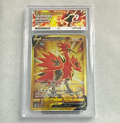 Pokémon TCG Galarian Zapdos V 182/172 Secret Rare Holo EN ACE Grading 9