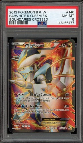 Pokemon White Kyurem EX Boundaries Crossed Full Art #146 PSA 8