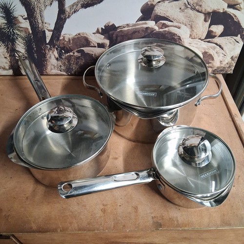 WearEver 3-pc Cookware set Double Spout Strainer Lid