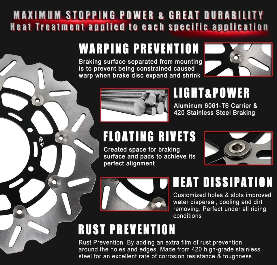 Disco rotor freno delantero bmw k1600gt 2011-2022 2021 2020 2019 2018 2017 2016 Foto 3 de 4