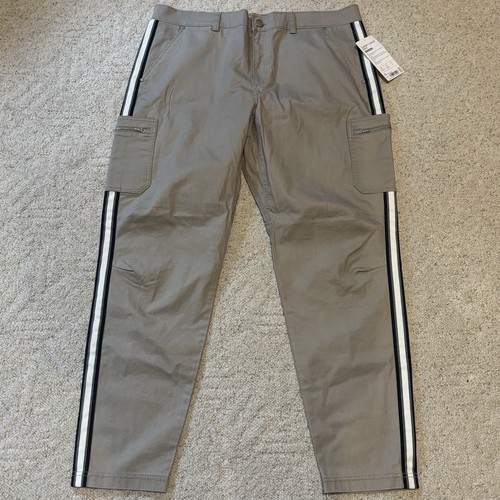 Athleta Summit Cargo Straight Leg Pants Khaki w/Side Stripe 8 Pocket Stretch NWT - Photo 2/9