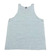 Vintage 90s Fruit Of The Loom Tank Top Gray Single Stitch Made In USA XL Beach