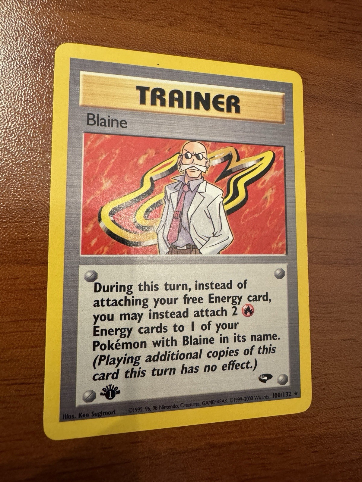 🔥Blaine Trainer Gym Challenge 1st Edition NM Vintage WOTC Pokemon Card #100/132