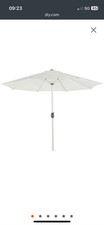 White & Silver Large Cranking Parasol