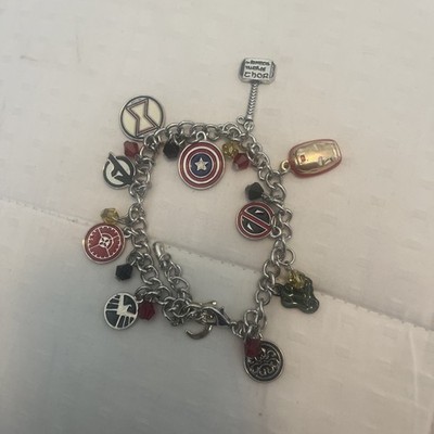 Marvel Avengers-Themed Charm Bracelet With Iconic Character Designs & Symbols