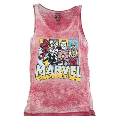 Marvel Comics Avengers Graphic Tank Top Women's XL Red Wash