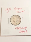 1931 S GREAT STICKS MERCURY DIME SCARCE