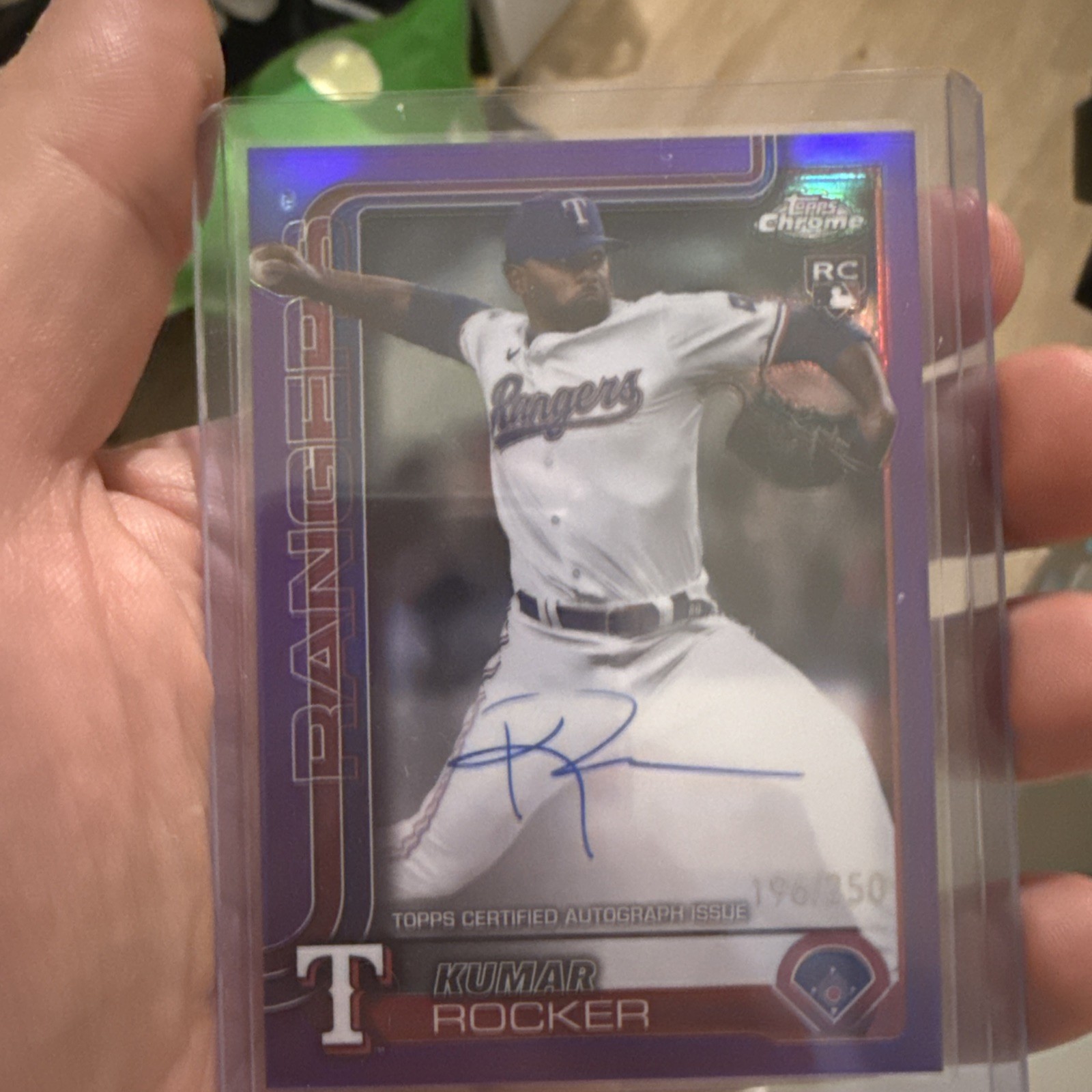 2025 Topps Chrome - Rookie Autographs Kumar Rocker #RA-KR Purple Refractor /250