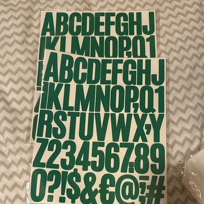 Letter & Number Stickers, Dark Green Numbers & Letters Theme, 8 Sheets 2 Inch