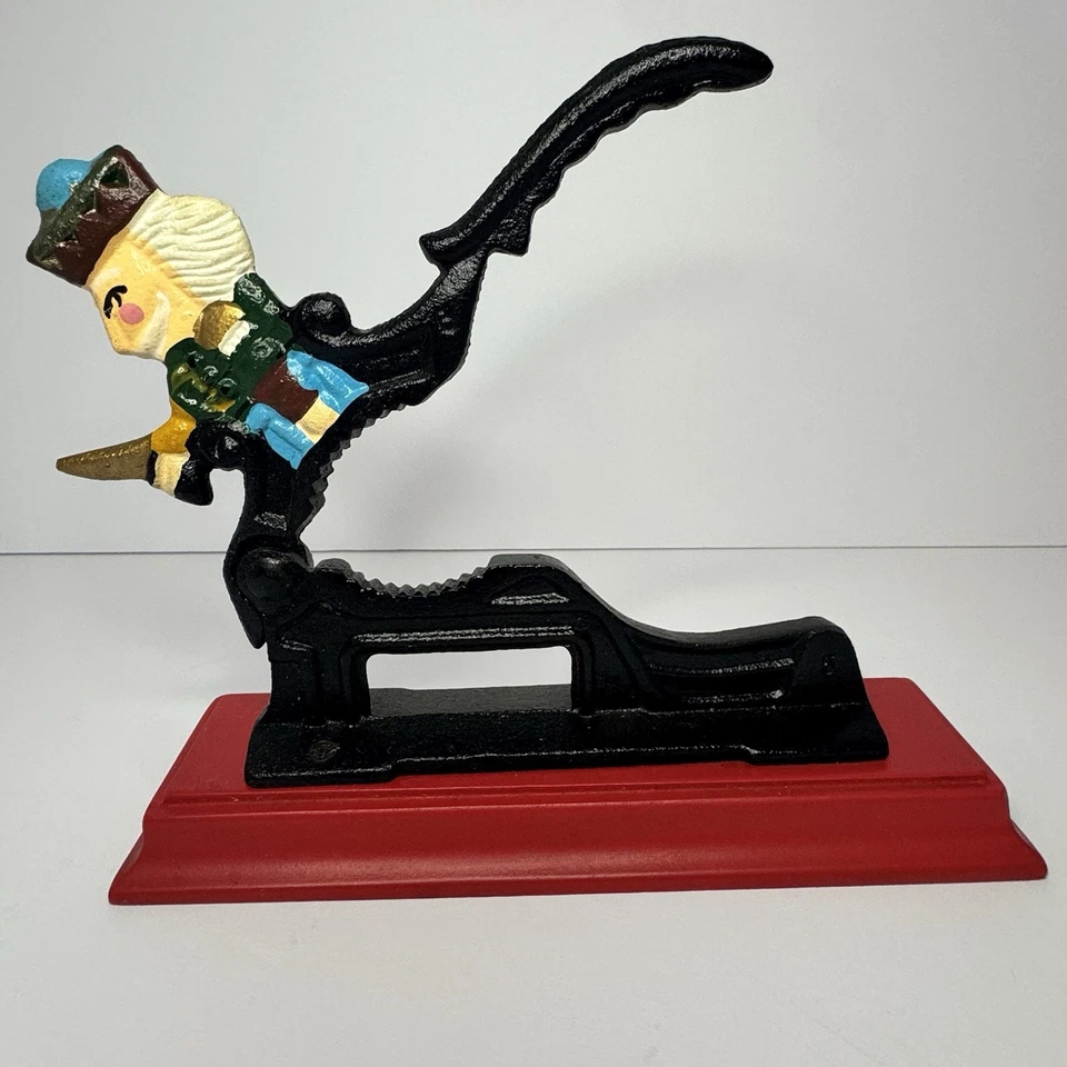 Vintage Cast Iron Nut Cracker Wood Base Christmas Nutcracker Soldier Revolution - Image 2 of 4