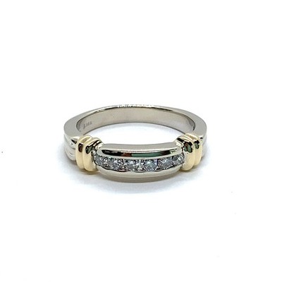 Damen Diamant Cluster Ring 6 Diamanten 0,30 Karat T.W. 14K 2 Tone Gold (EPJ022685)