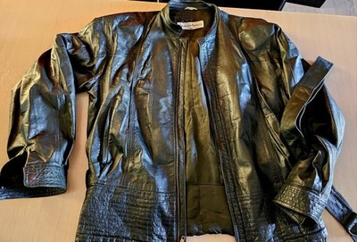 Giorgio Armani Giubbotto Fine 70s, Nappa Di Agnello Verde Scuro Size Large 