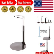 Doll Stand 2175   Secure Display for 8"-12" Dolls and Figures in Black Finish