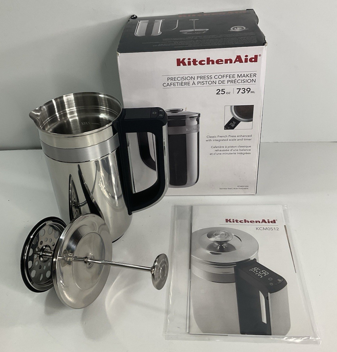 KitchenAid KCM0512SS Precision Press Coffee Maker, Stainless Steel New Open Box