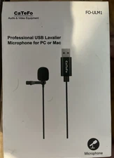 CaTeFo FO-ULM1 USB Lavalier Microphone, Omnidirectional Condenser Mic with Clip,