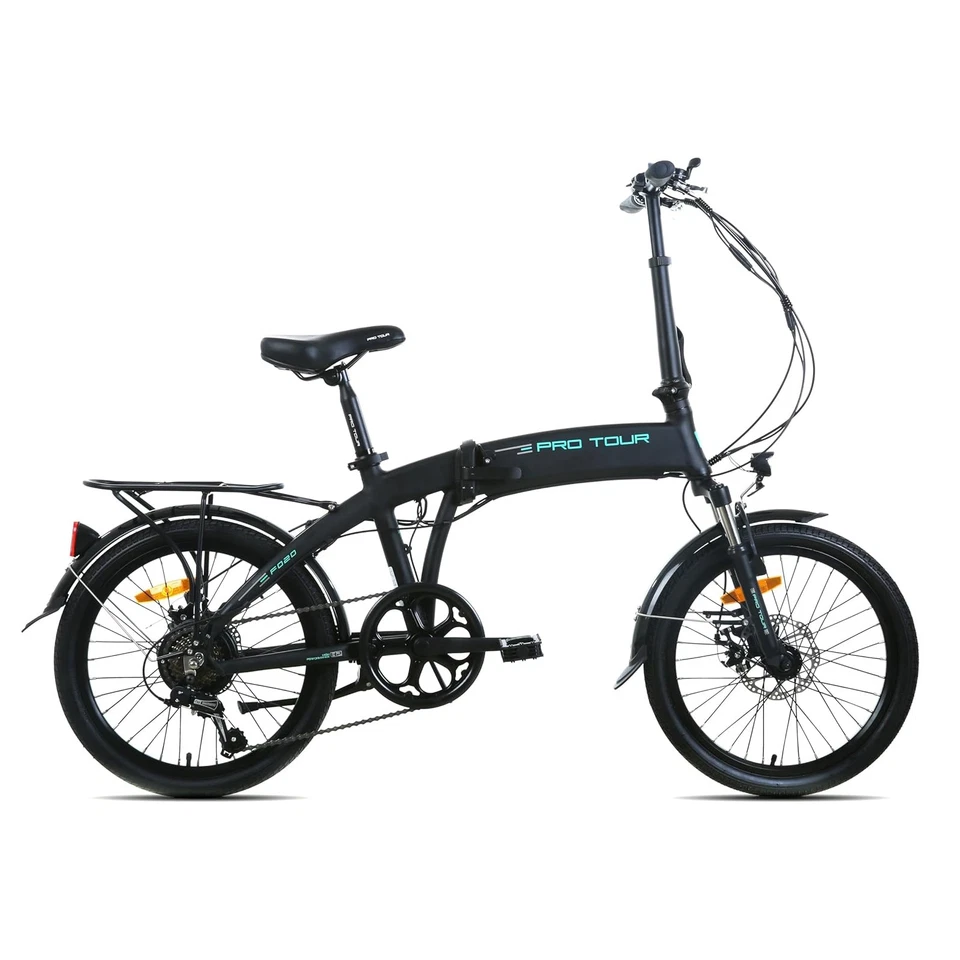 20 Zoll Klapprad 250W 9 Geschwindigkeit Faltrad Mini Stadtfahrrad Schwarz Neu - Bild 2 von 4