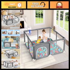 Baby Playpen 47x47 Inch - Safe Indoor/Outdoor Play Yard, Soft Mesh, Easy Setup