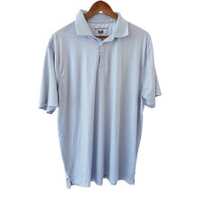 Hickey Freeman Polo Shirt Mens Size XL Blue Geometric Print Performance Golf Top