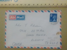 GB Postal History:  Oct 1980 15p Northern Ireland Machin to Canada *stain