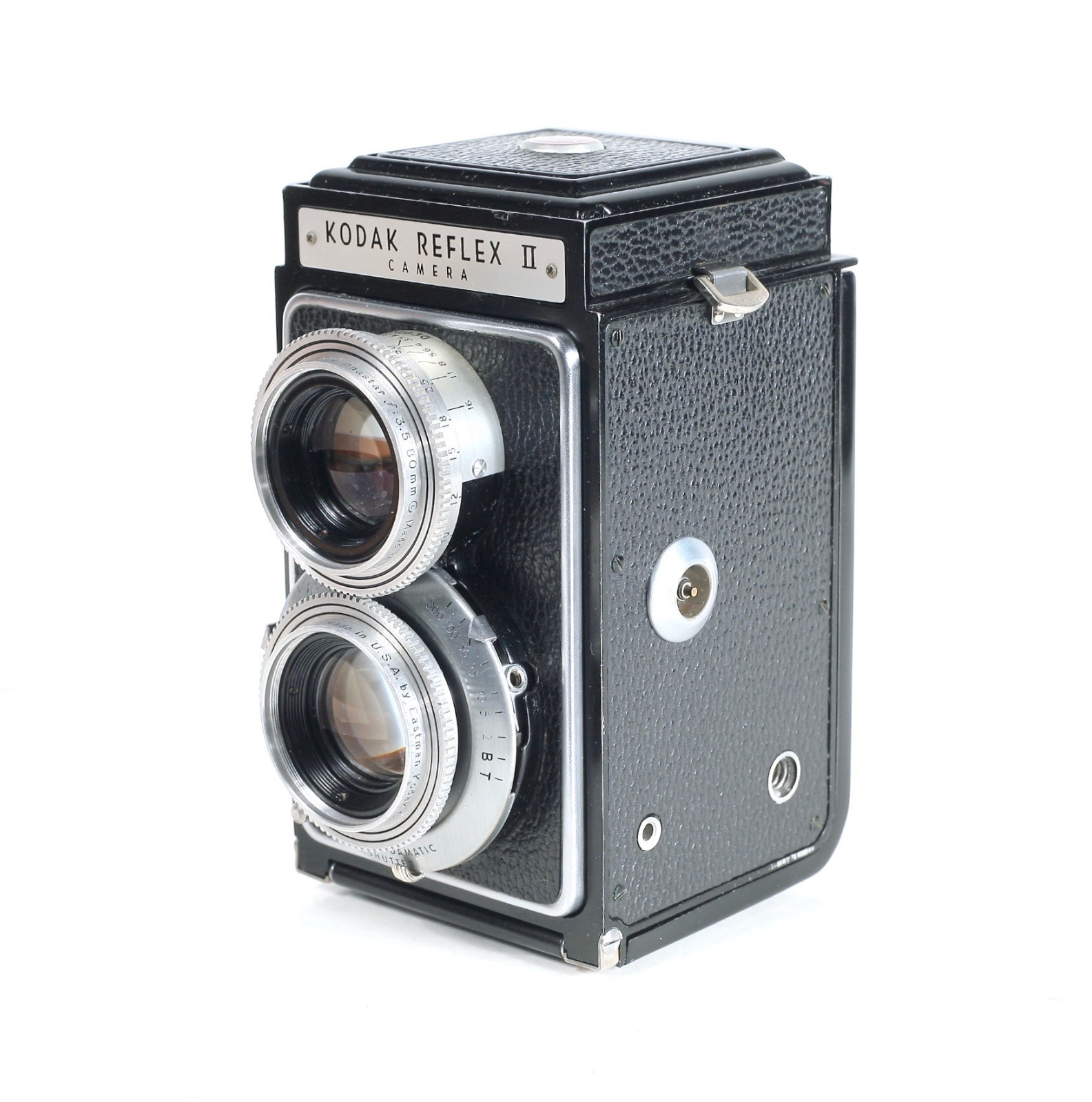 Kodak Reflex II Camera, Leather Field Case, 80mm f/3.5 Anastar Lens, Box, Manual foto 3