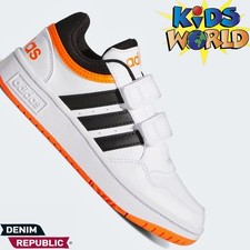 ADIDAS Size UK 11.5k HOOPS 3.0 CF KIDS SHOES TRAINERS HOOK & LOOP VEL-CRO STRAP