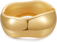 Chunky Gold/Silver Gold Cuff Bangle Bracelets for Women Trendy Hinged Cuff Open