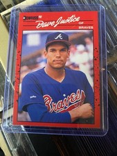 Dave Justice *1990 Donruss #704 *ROOKIE CARD *NM+ (2). rookie card picture