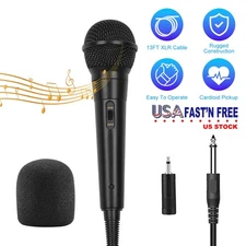 Wired Handheld Karaoke Microphone Cardioid Dynamic Vocal Mic with 13ft Cable
