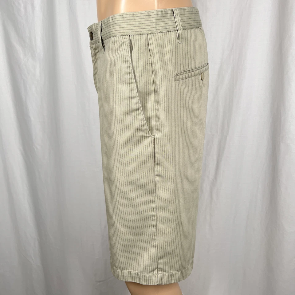 Volcom Men's 34W Beige/Gray "Frickin Stripe" Casual Chino Skate Shorts - Image 4 of 4