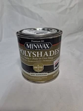 Minwax PolyShades Black Wood Stain and Polyurethane All in One, 1/2 Pint