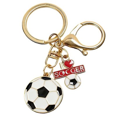 Fußball Schlüsselanhänger 3D Fußball Design stabil Metall Anhänger für Fan