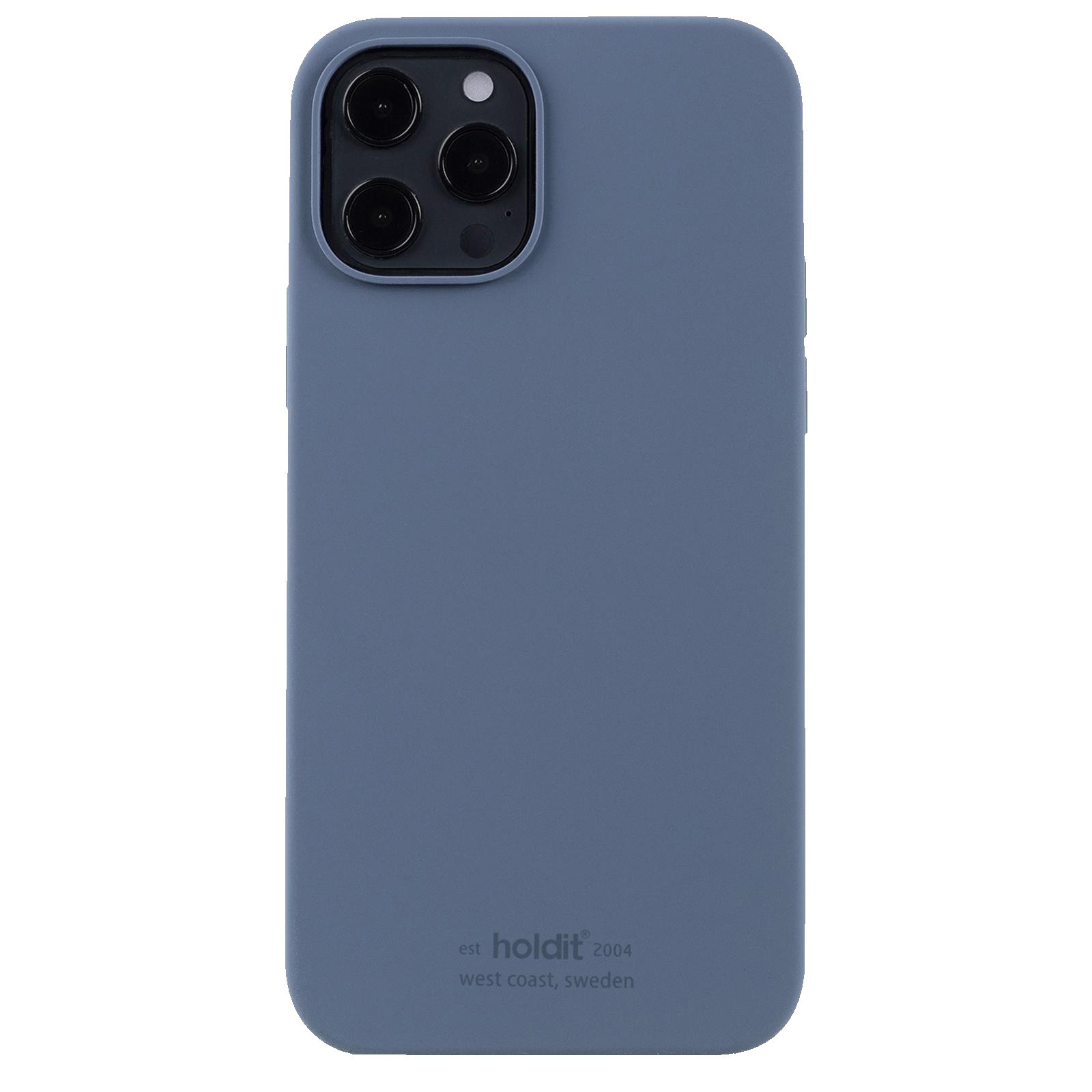 Держатель силиконовый, Книжный переплет, Apple, iPhone 12, 12 Pro, Тихоокеанский синий