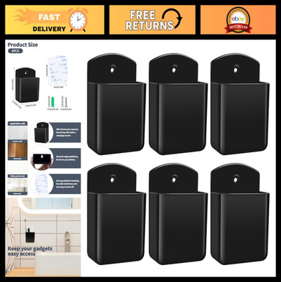 6 PCS Wall Mount Remote Control Holders, Self-Adhesive Organizer for TV & AC, Bl