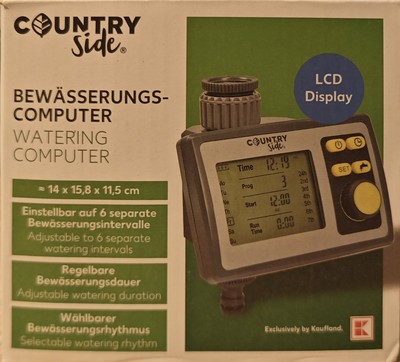 Country Side Bewässerungscomputer mit LCD Display, 6 Intervalle, Zubehör. B-ware