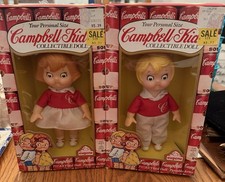 Vintage Campbell Kids Collectible Doll Set with Original Boxes. Cambell Soup Ad