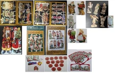 Vtg Mamelok Merrimack Cleo Etc Christmas Embossed Die Cut Paper Tags Etc  U PIC