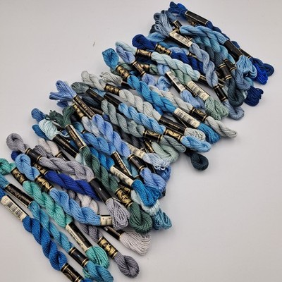 Lot Of Skeins DMC #3 Embroidery Floss Thread Various Blue Colors NOS