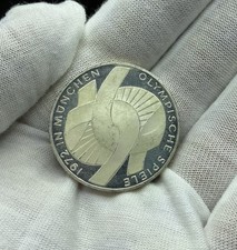 1972 West Germany 10 Mark Munchen Olympics Silver Proof KM#131 O373