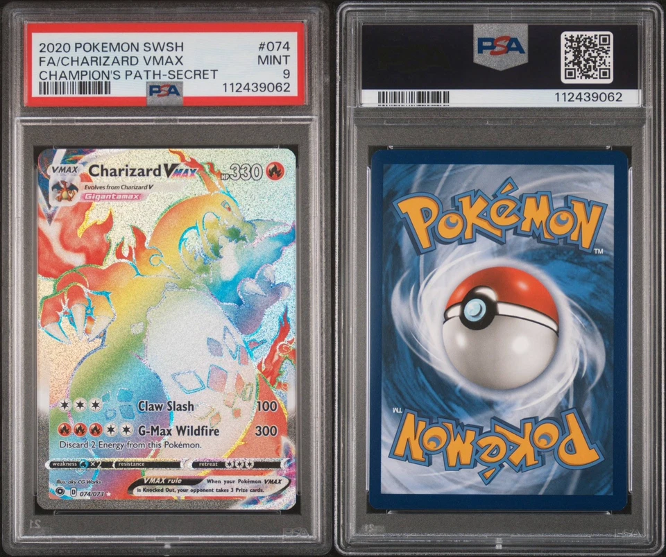 2020 POKEMON SWORD & SHIELD CHAMPION'S PATH 074 CHARIZARD VMAX # 074/073 PSA 9 - Image 2 of 2