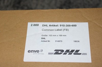DHL Thermo Versand Etiketten 103 x 199 mm endlos gelegt 2.000 Aufkeber für Zebra