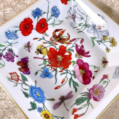 Vintage Gucci x Bernardaud Porcelain Ashtray Change Tray Flower