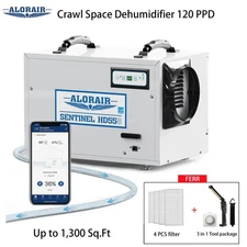ALORAIR 120 PPD WiFi Crawlspace Dehumidifier for Basement Garage Attic 1300 Sq