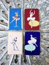 4 Rare Vintage Art Deco Ballerina Playing Cards, Ballet Dancer, Swap Trade Cards