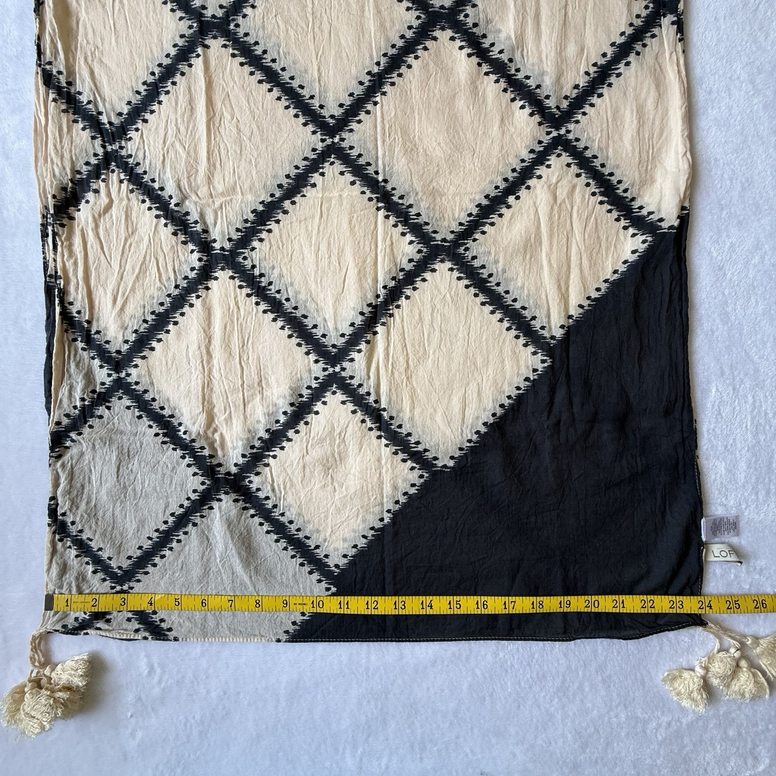 Ann Taylor Loft Rectangular Scarf Light Peach Nav… - image 14