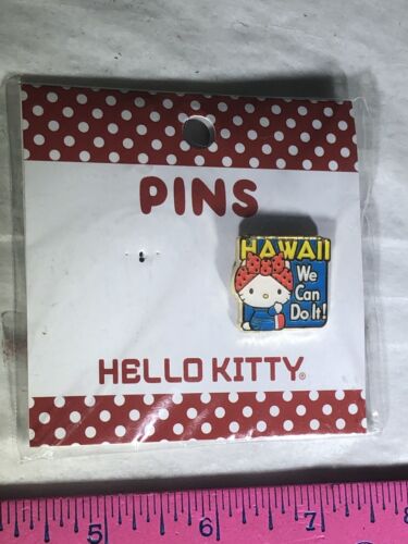 HELLO KITTY HAWAII WE CAN DO IT PINBACK SANRIO HAWAII SOUVENIR HELLO KITTY PIN - Picture 17 of 24