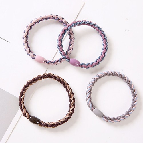 5PCS Woven Hair Band Ponytail Holder Hight Elastic Rubber Band Hair Ties Ropes